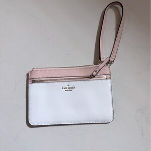 Kate Spade Pink and White Wristlet
